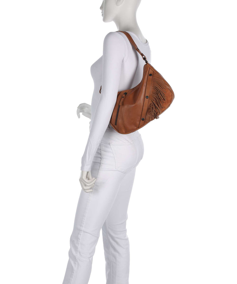 Spikes & Sparrow Suede Mix Jadeline Shoulder bag brandy