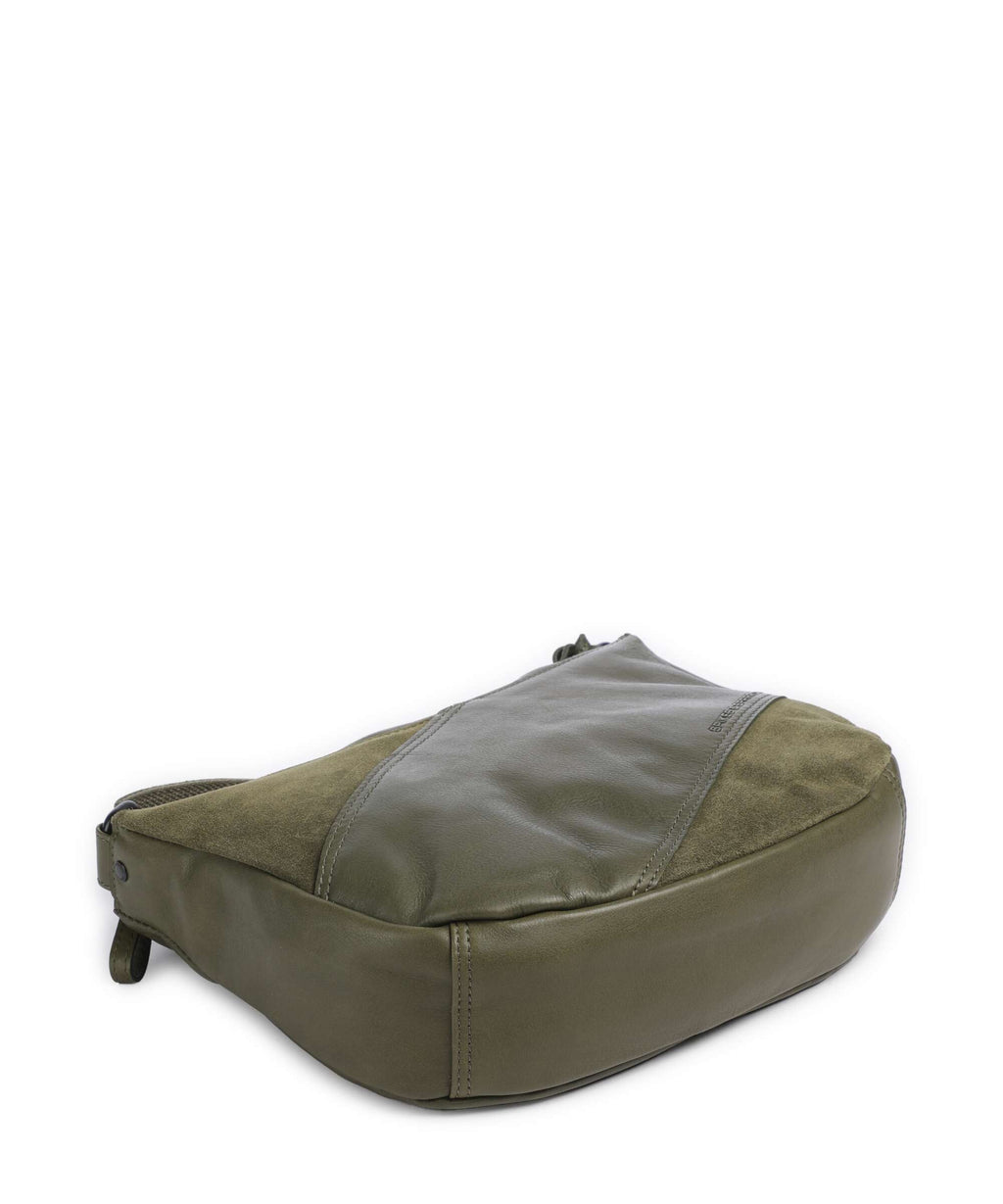 Spikes & Sparrow Suede Mix Lorain Crossbody bag green