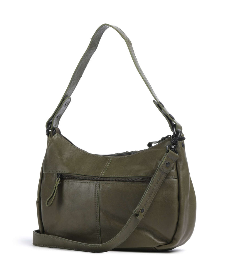 Spikes & Sparrow Suede Mix Jadeline Shoulder bag green