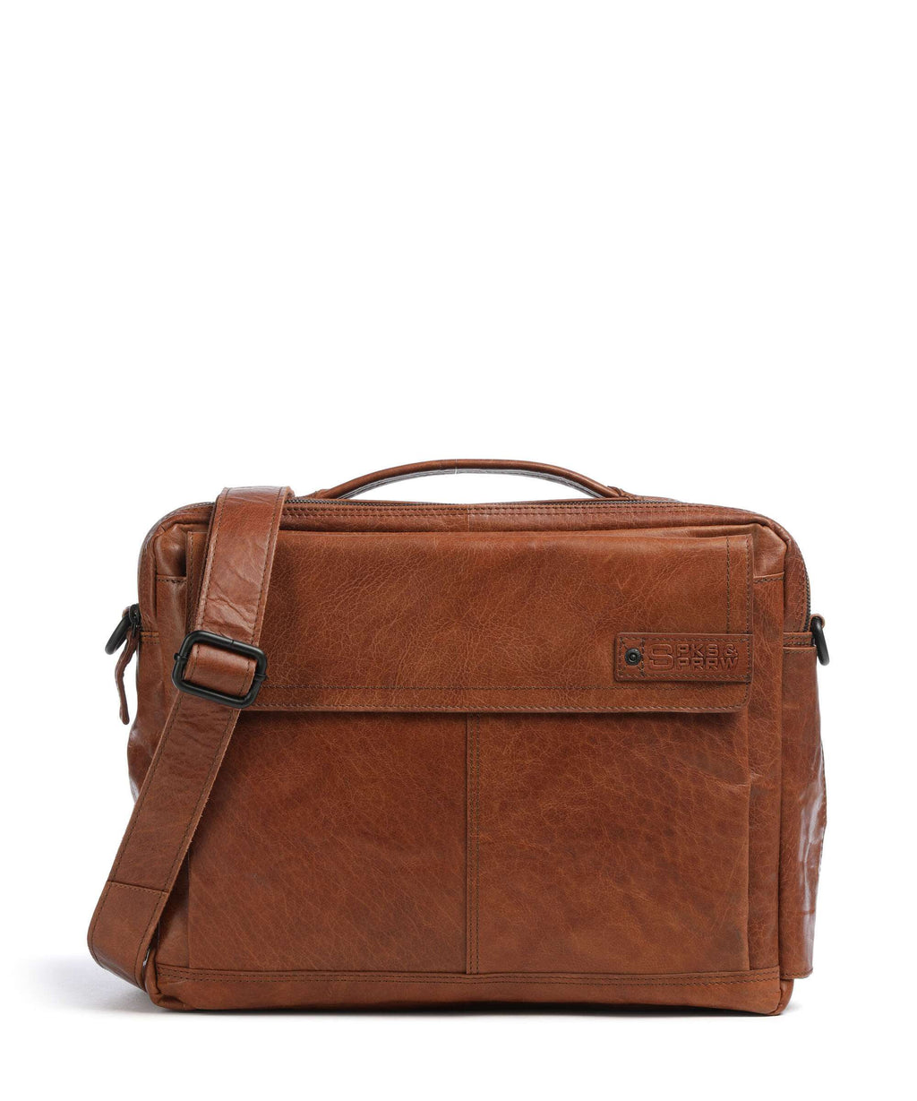 Spikes & Sparrow Bronco Henry Briefcase brandy