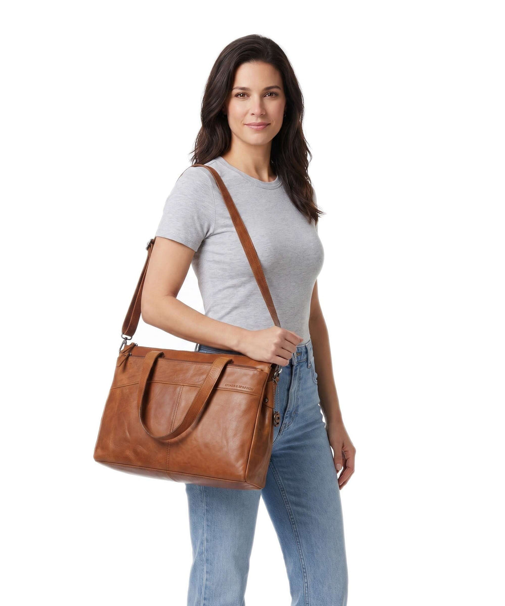 Spikes & Sparrow Bronco Yasmijn Tote bag brandy