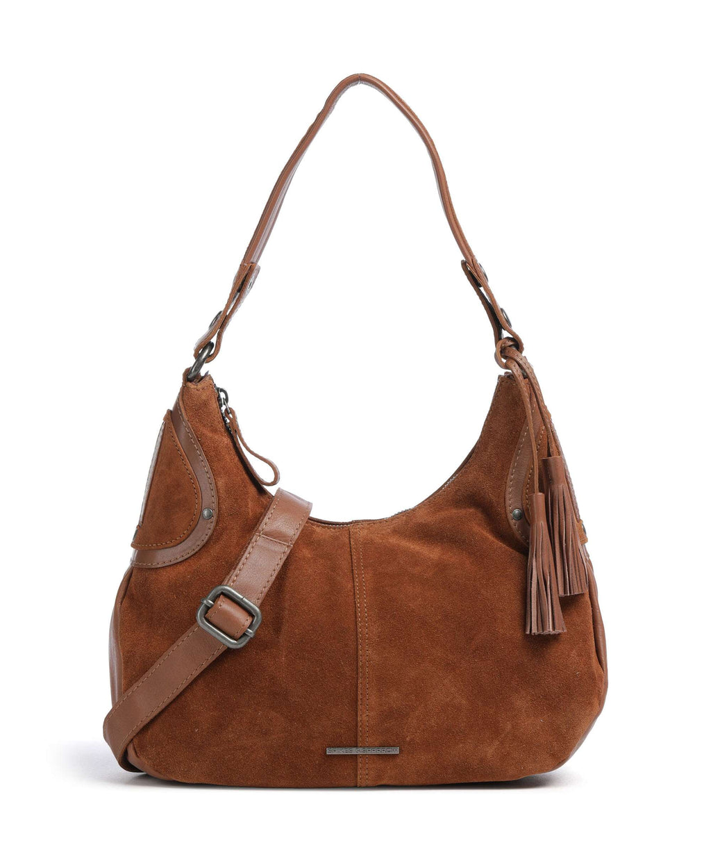 Spikes & Sparrow Suede Mix Anne-Lou Hobo bag mocca