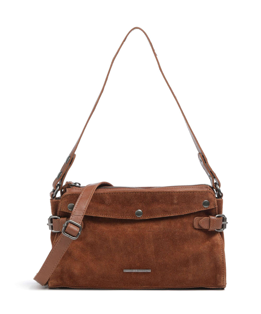 Spikes & Sparrow Suede Mix Madelon Shoulder bag mocca