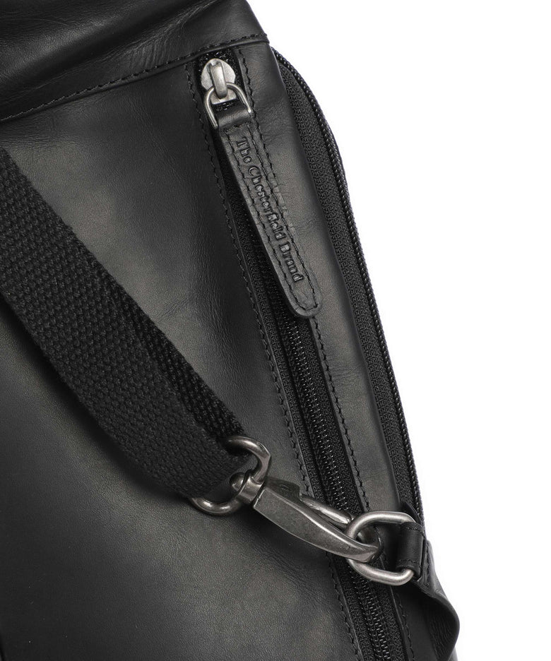 The Chesterfield Brand Cow Wax Pull Up Riga Sling bag black