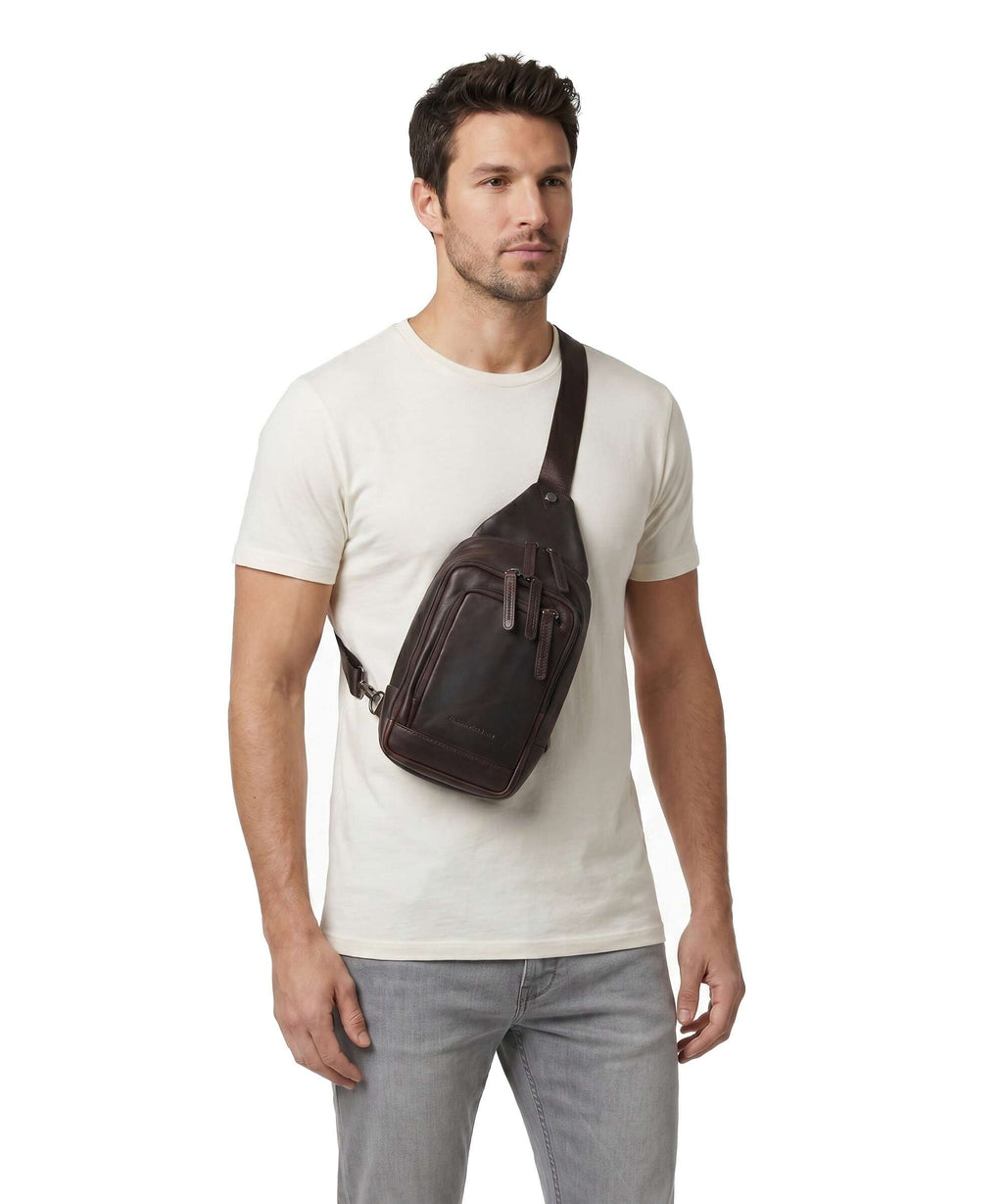 The Chesterfield Brand Wax Pull Up Cow Riga Sling bag brown