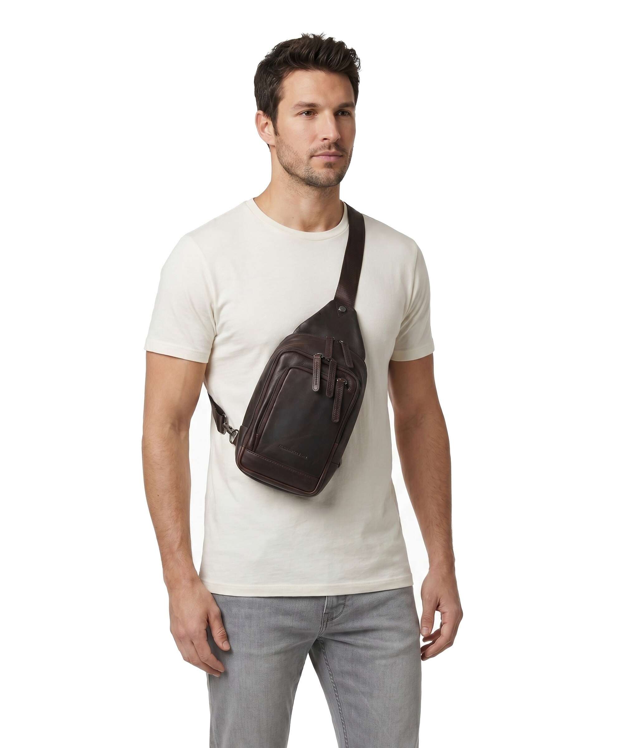 The Chesterfield Brand Wax Pull Up Cow Riga Sling bag brown