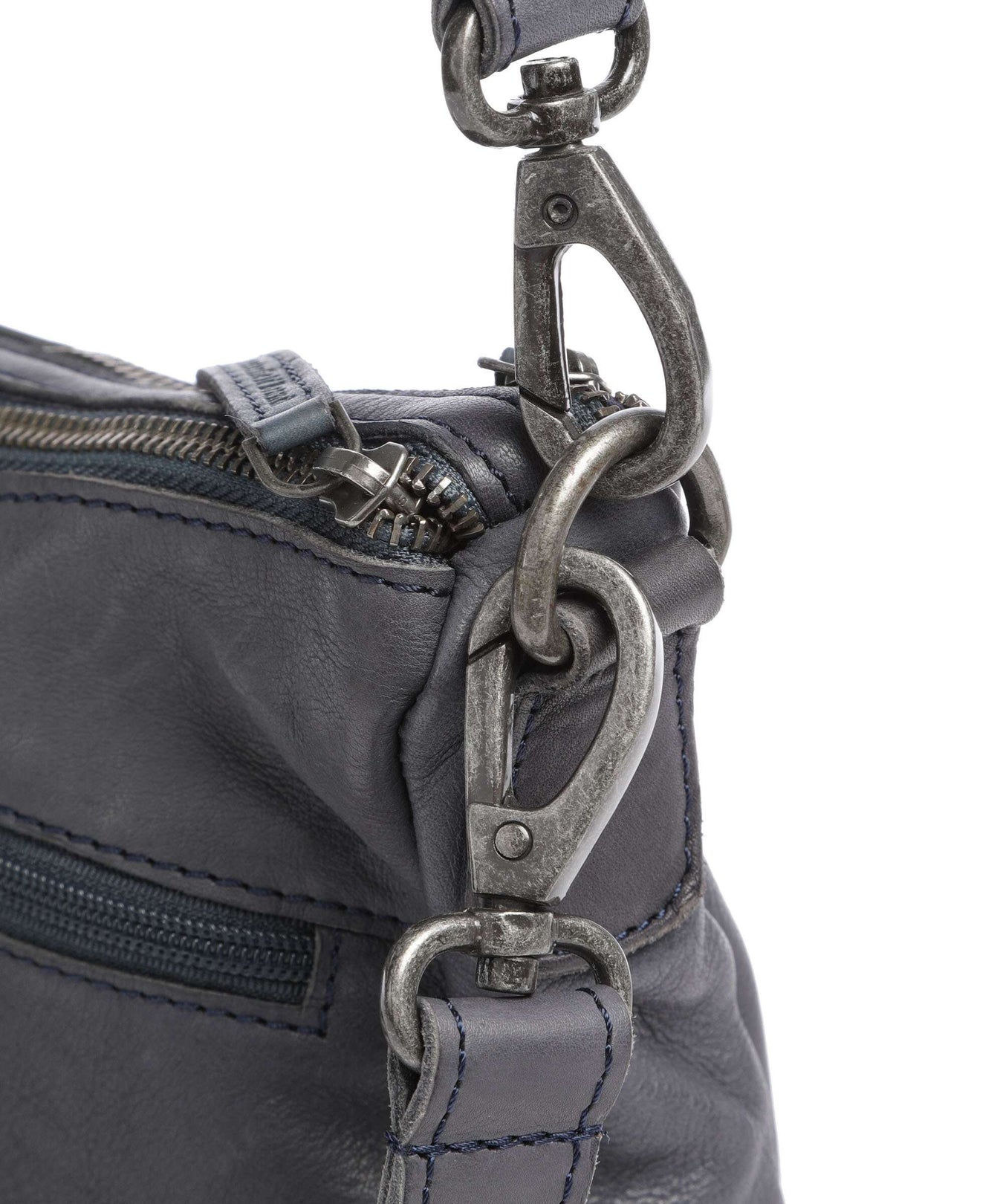 The Chesterfield Brand Washed Waxed Cow Caroline Shoulder bag blue