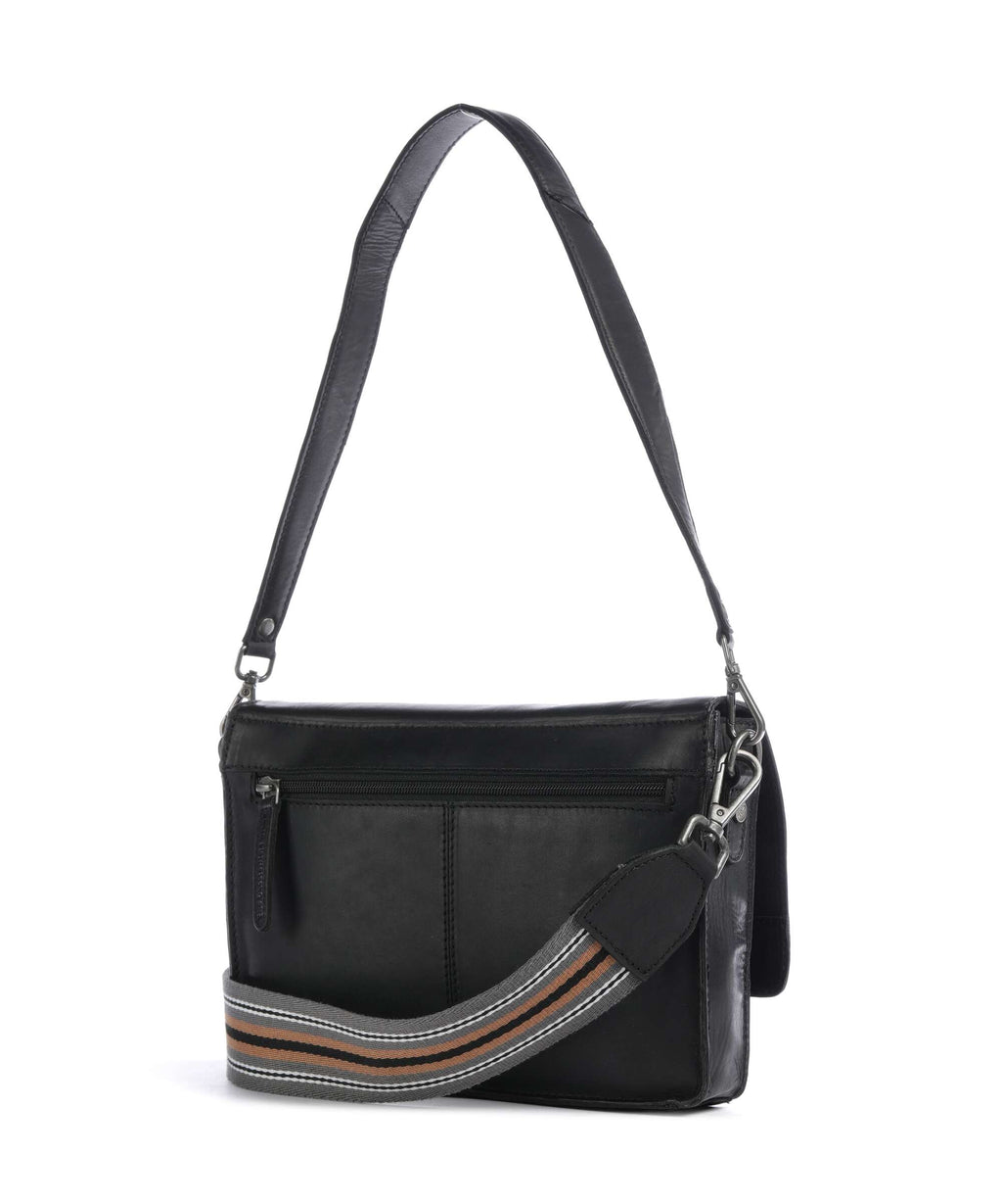 The Chesterfield Brand Wax Pull Up Cow Aviles Shoulder bag black