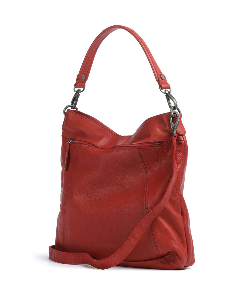 The Chesterfield Brand Washed Waxed Cow Sintra Hobo bag red