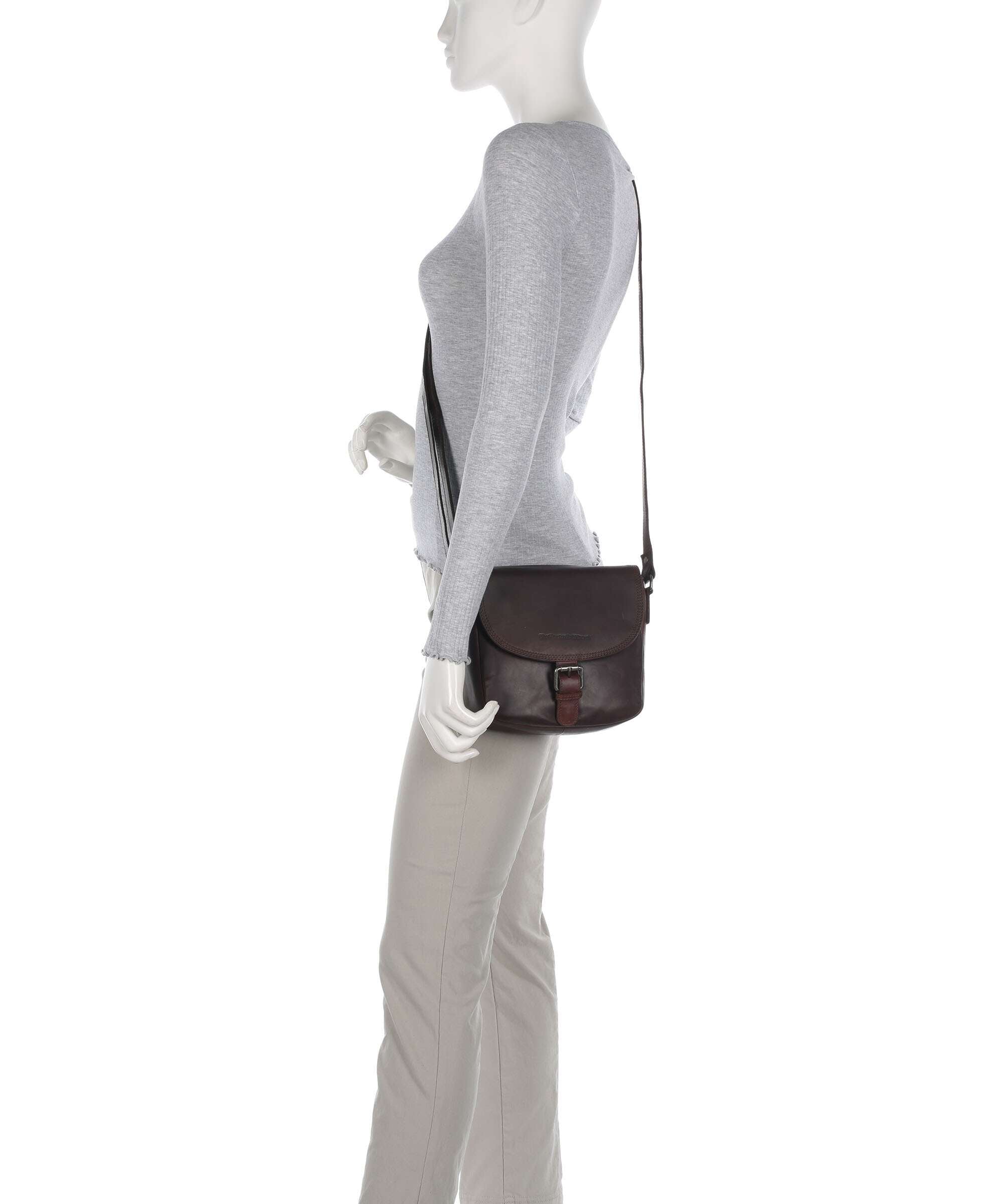 The Chesterfield Brand Cow Wax Pull Up Lucian Crossbody bag brown