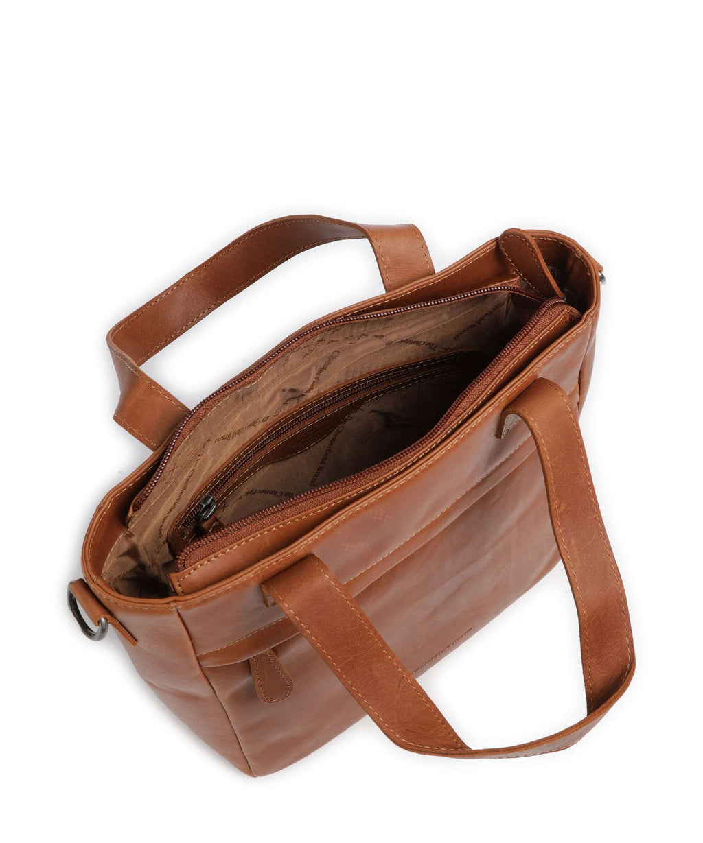 The Chesterfield Brand Cow Wax Pull Up Lingfield Handbag cognac