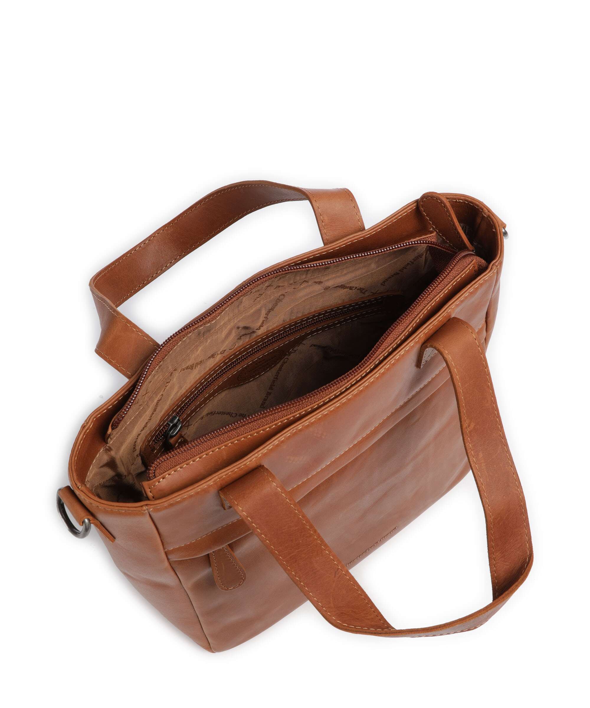 The Chesterfield Brand Cow Wax Pull Up Lingfield Handbag cognac