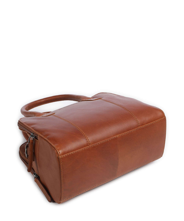 The Chesterfield Brand Cow Wax Pull Up Ezra Handbag cognac