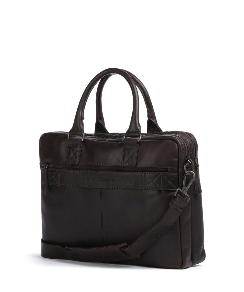 The Chesterfield Brand Cow Wax Pull Up Fabian Briefcase brown