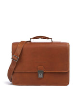 The Chesterfield Brand Cow Wax Pull Up Glenwood Porte-document cognac