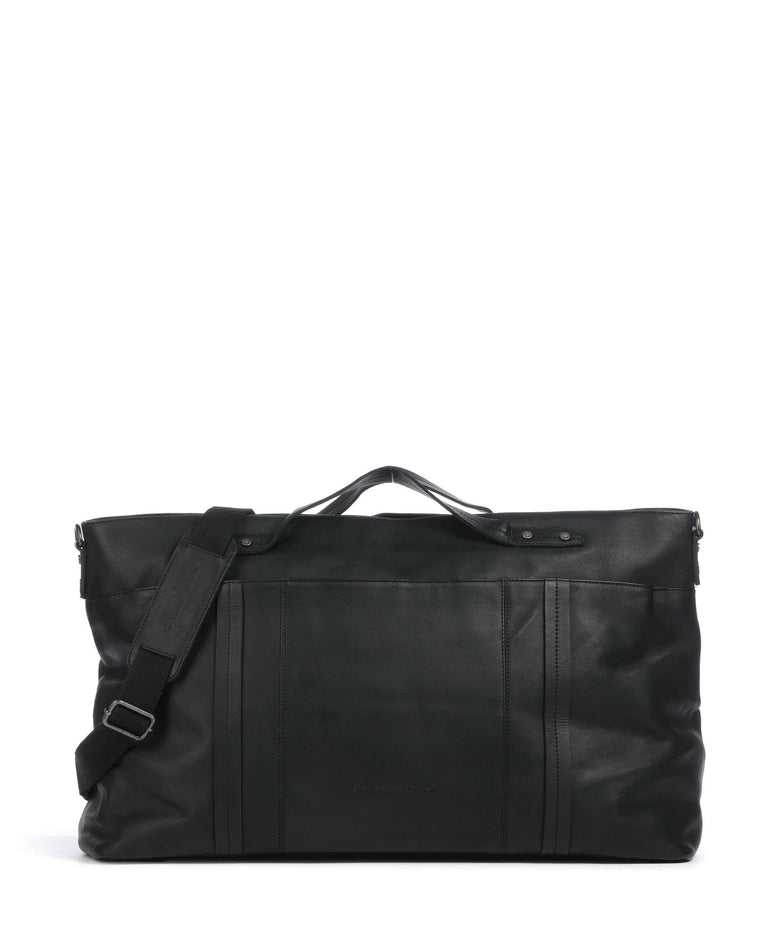 The Chesterfield Brand Cow Wax Pull Up Mark Weekend bag black