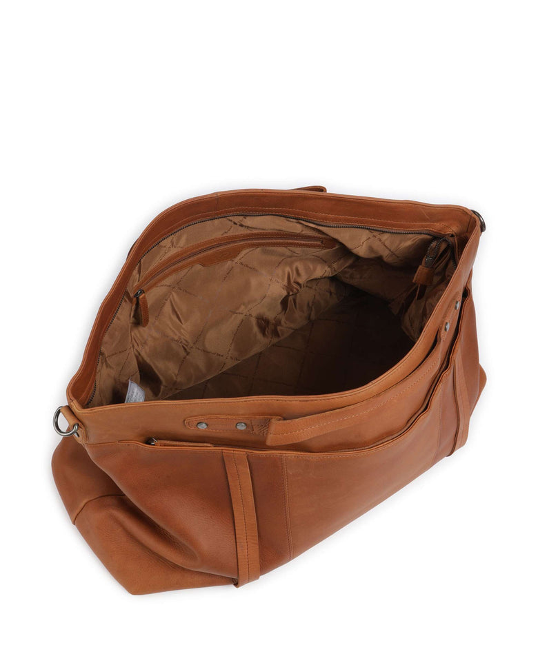 The Chesterfield Brand Cow Wax Pull Up Mark Weekend bag cognac
