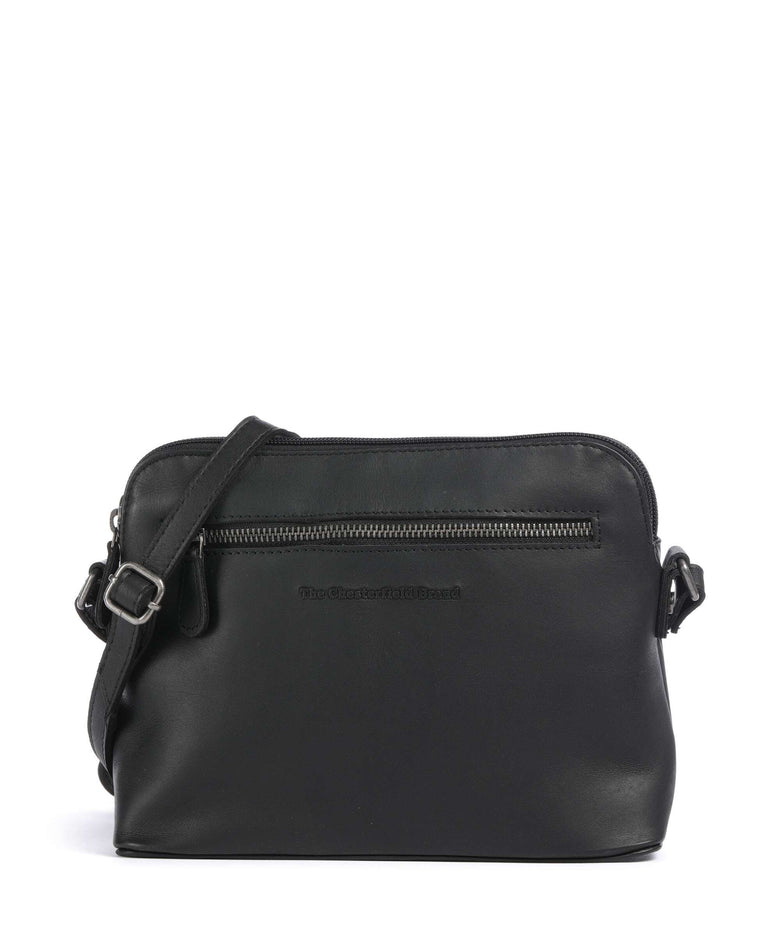 The Chesterfield Brand Cow Wax Pull Up Nebraska Crossbody bag black
