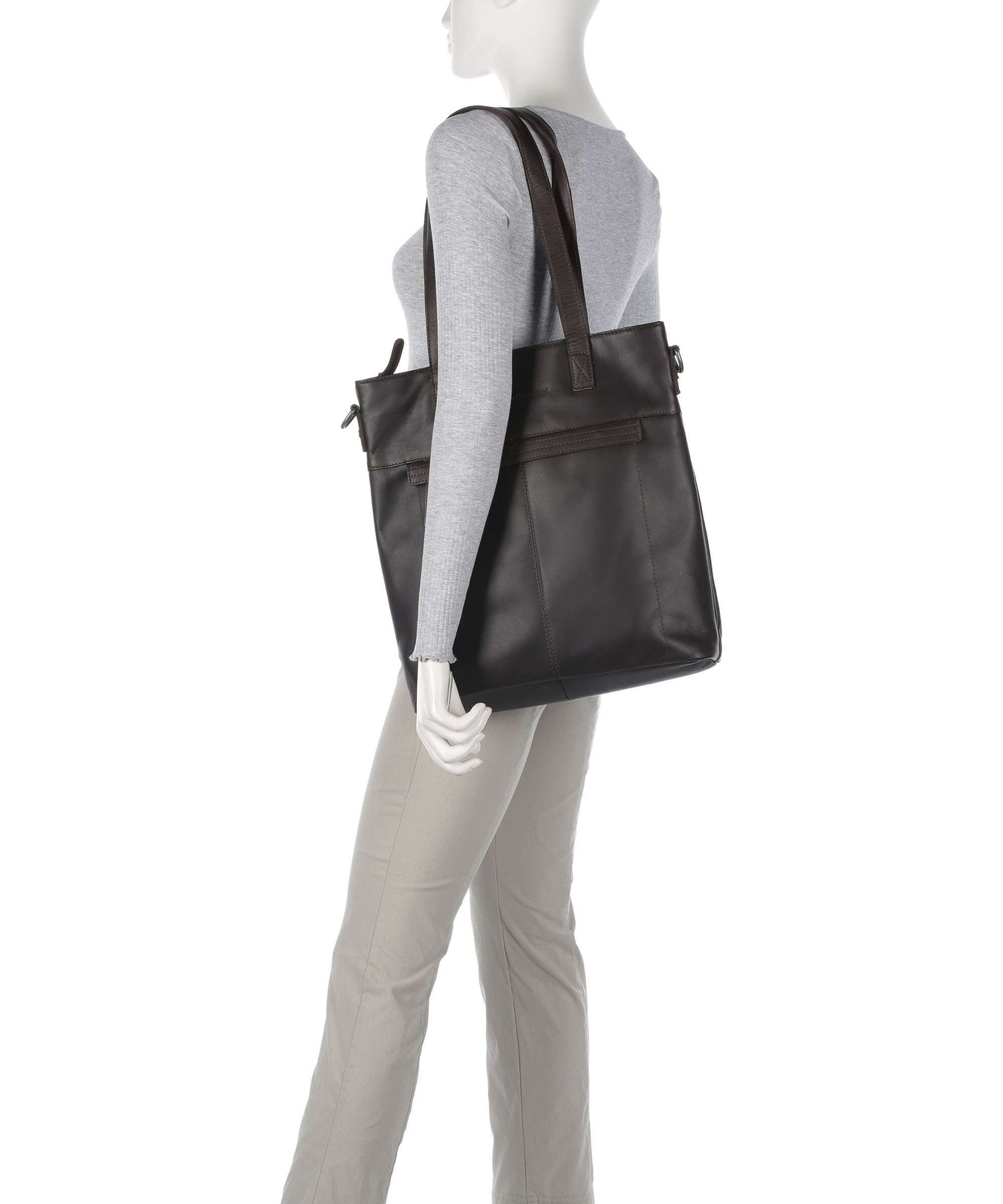 The Chesterfield Brand Cow Wax Pull Up Nunavik Tote bag brown