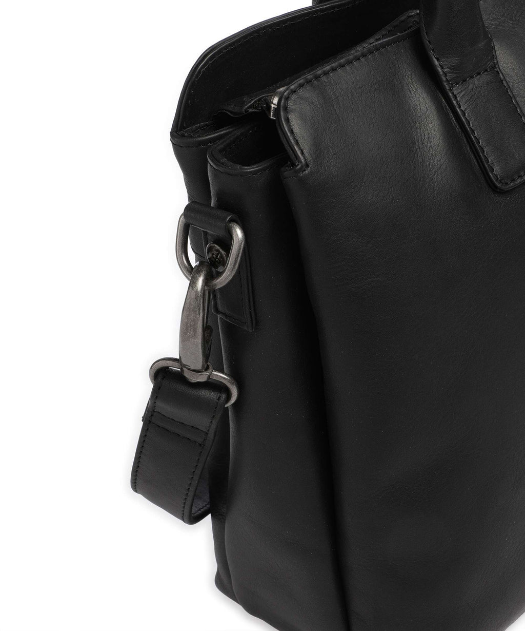 The Chesterfield Brand Wax Pull Up Cow Valmonte Handbag black