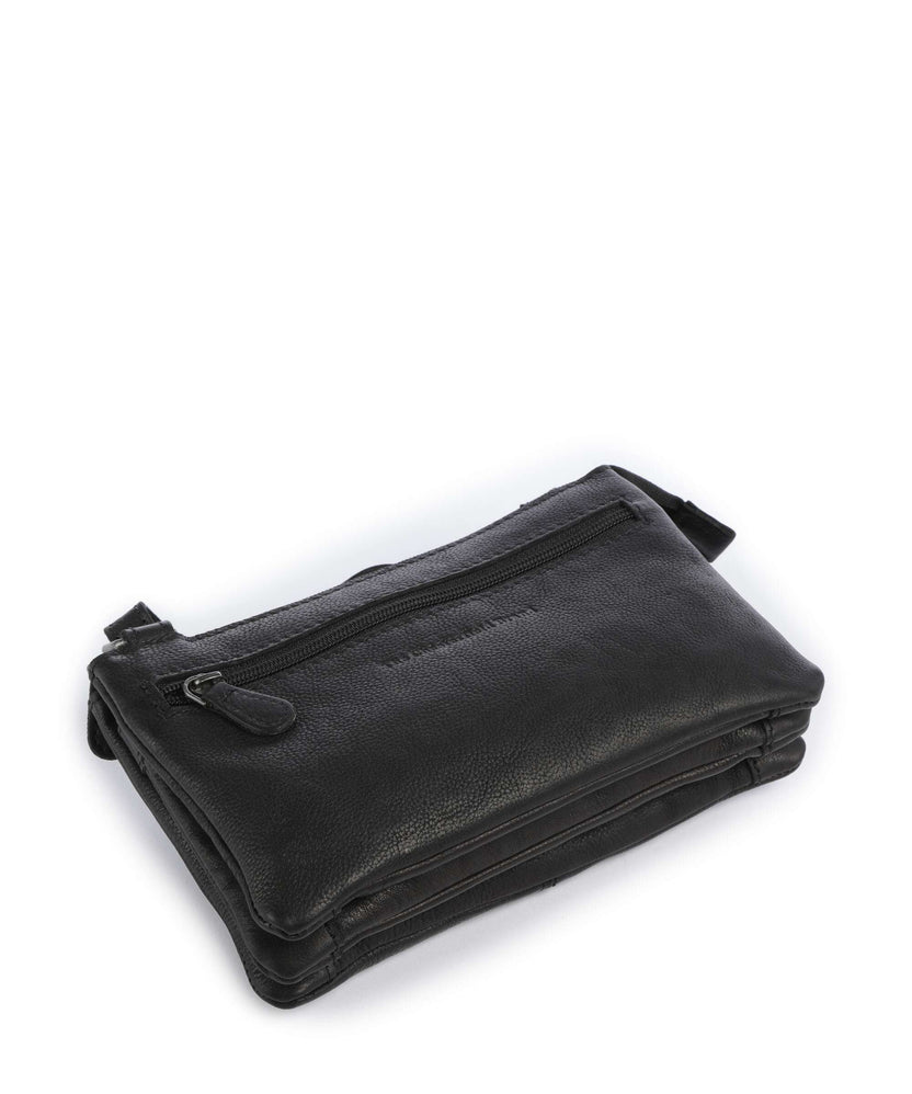 The Chesterfield Brand Washed Waxed Cow Osaka Crossbody bag black
