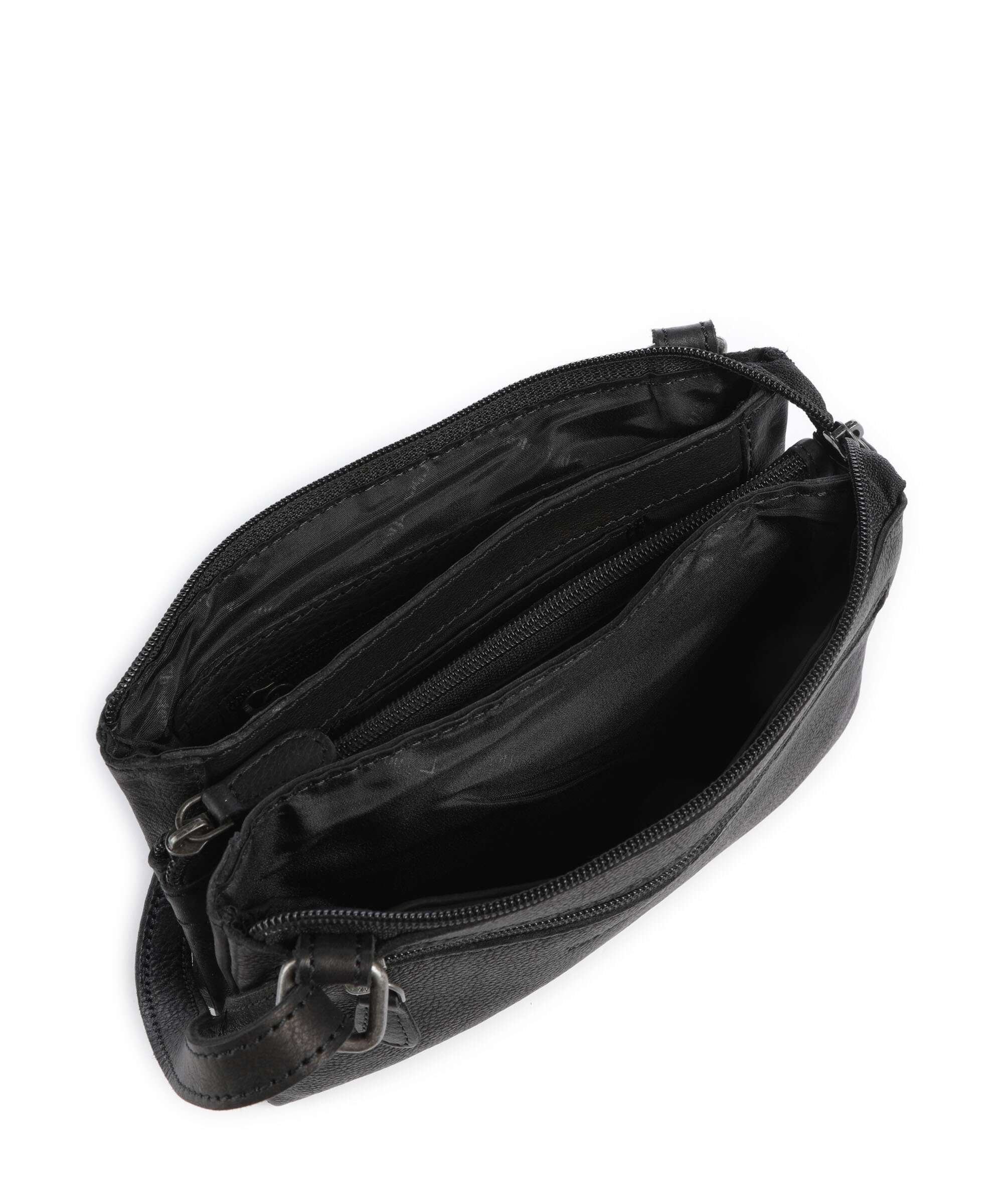 The Chesterfield Brand Washed Waxed Cow Osaka Crossbody bag black