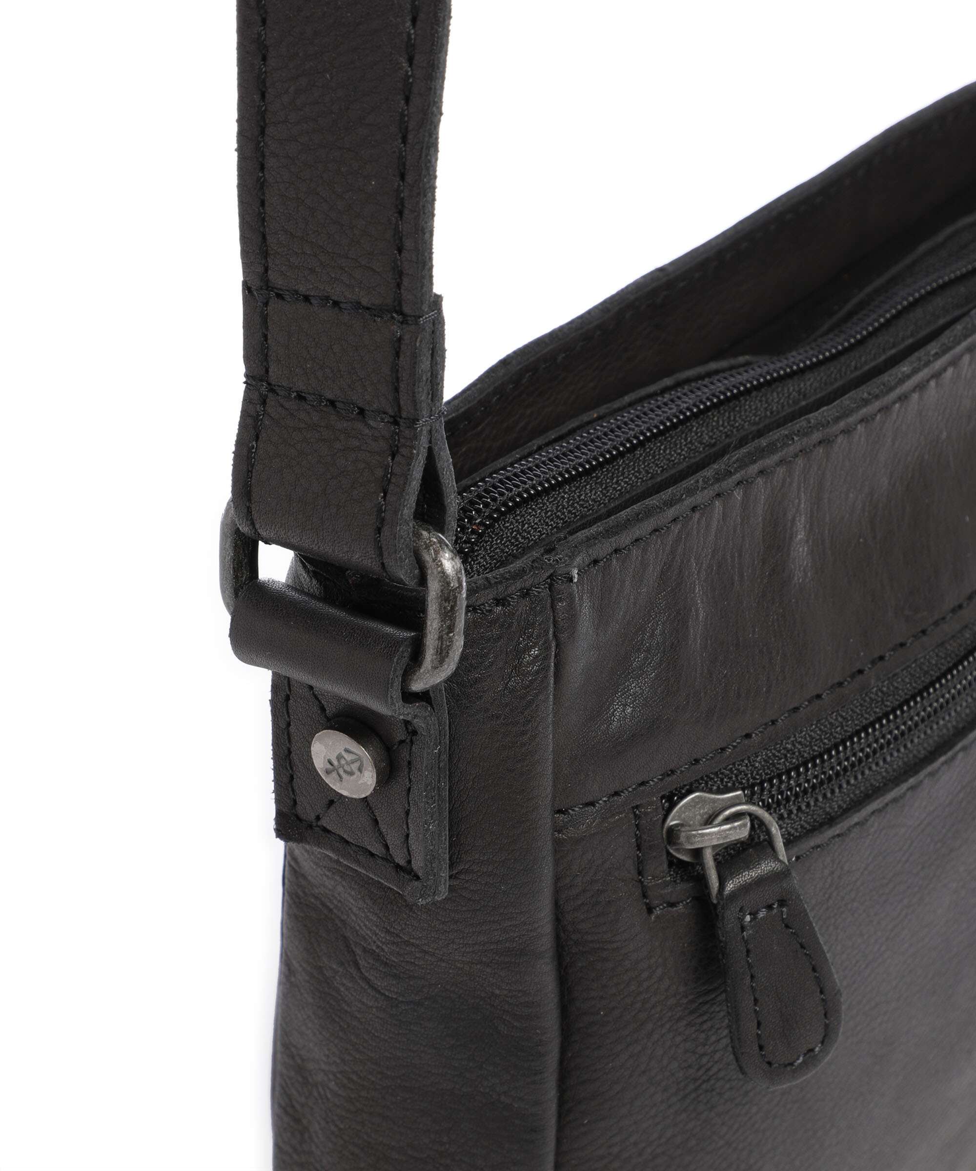 The Chesterfield Brand Washed Waxed Cow Aston Crossbody bag black