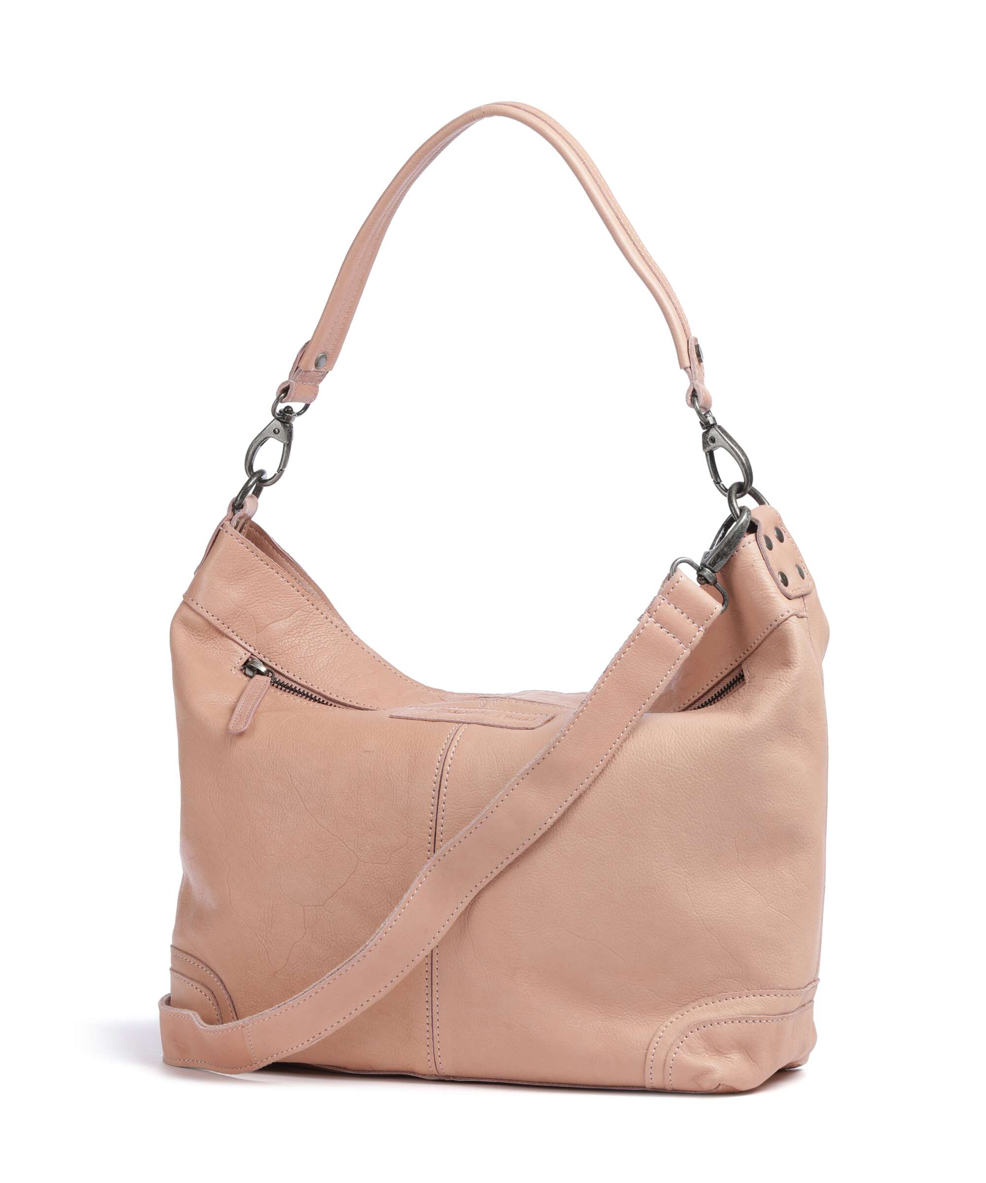 The Chesterfield Brand Washed Waxed Cow Bolivia Hobo bag vintage rose