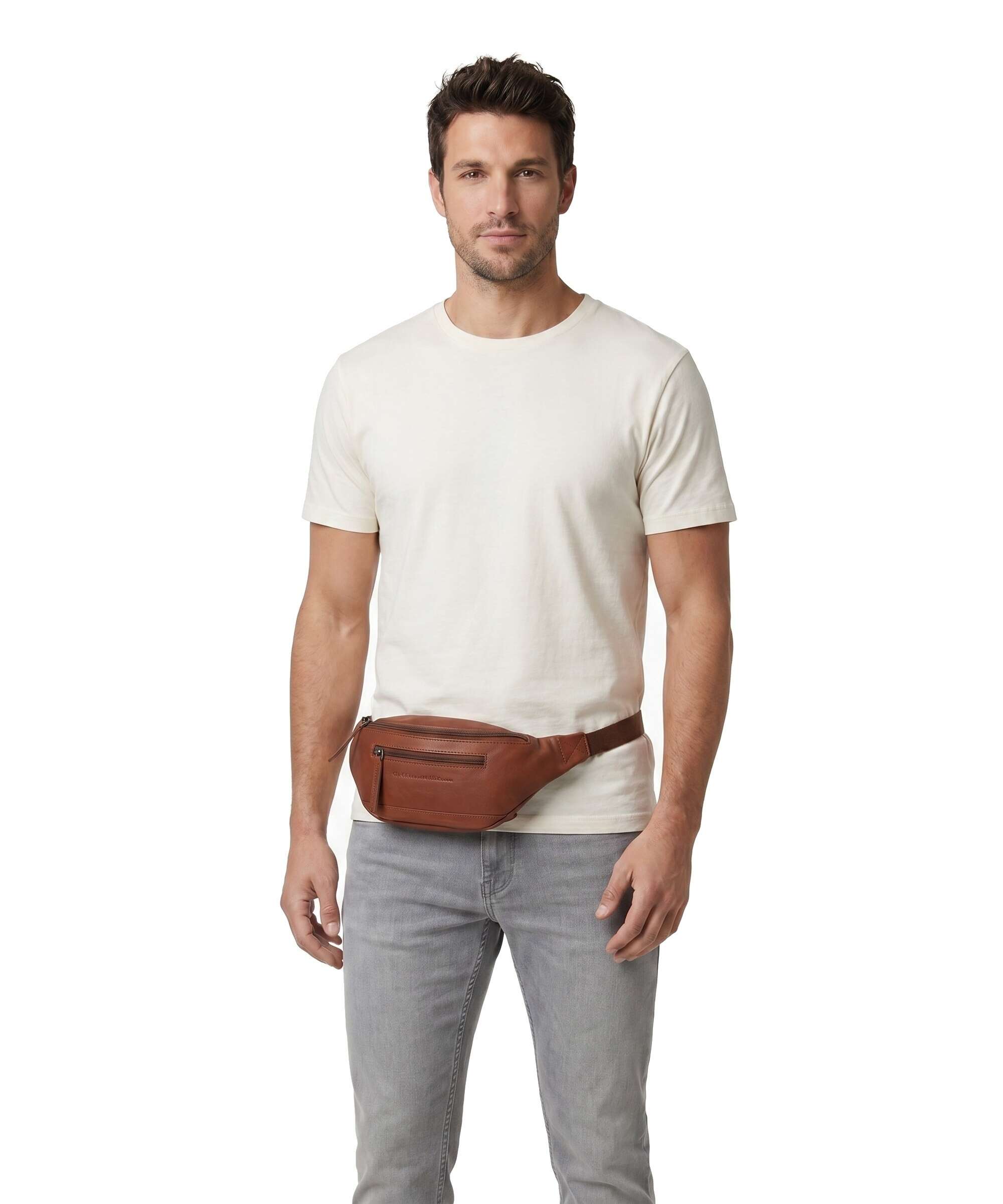 The Chesterfield Brand Wax Pull Up Cow Brana Belt bag cognac