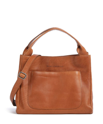 The Chesterfield Brand Wax Pull Up Cow Fioline Borsa a mano cognac