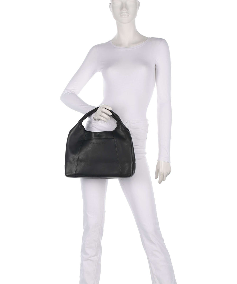 The Chesterfield Brand Wax Pull Up Cow Salina Handbag black