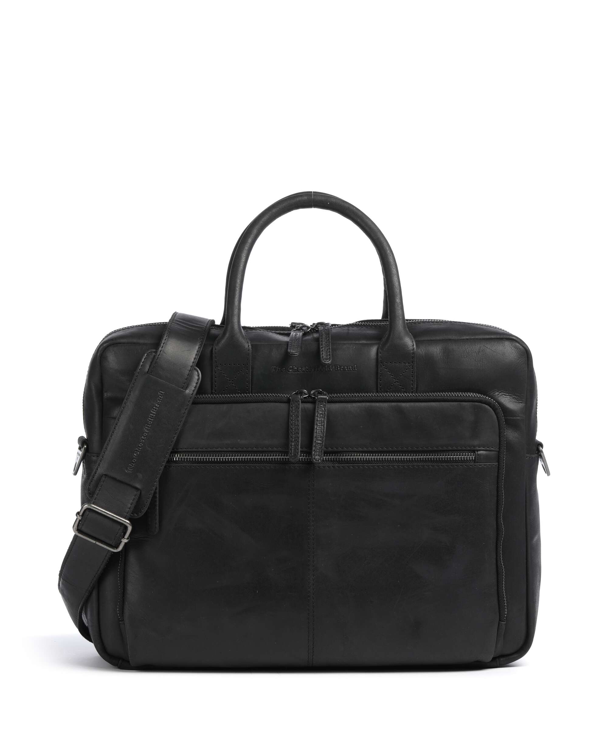 The Chesterfield Brand Wax Pull Up Cow Tacama Laptop bag black