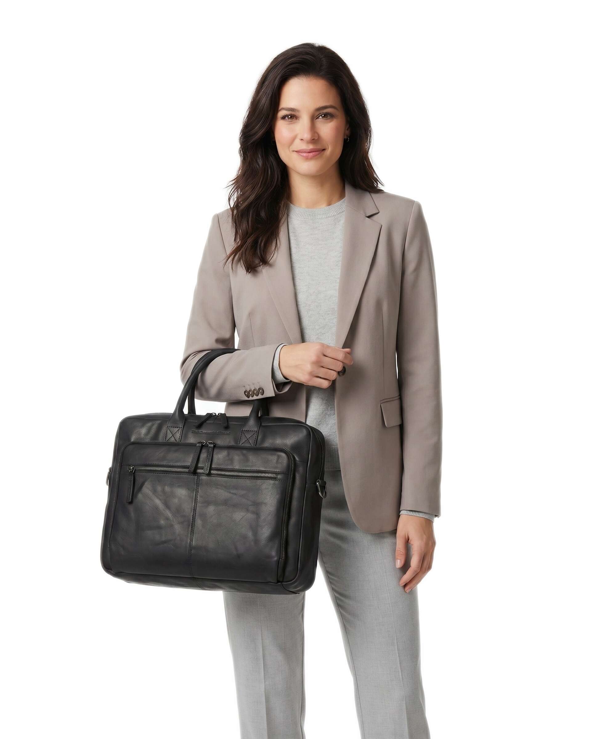 The Chesterfield Brand Wax Pull Up Cow Tacama Laptop bag black