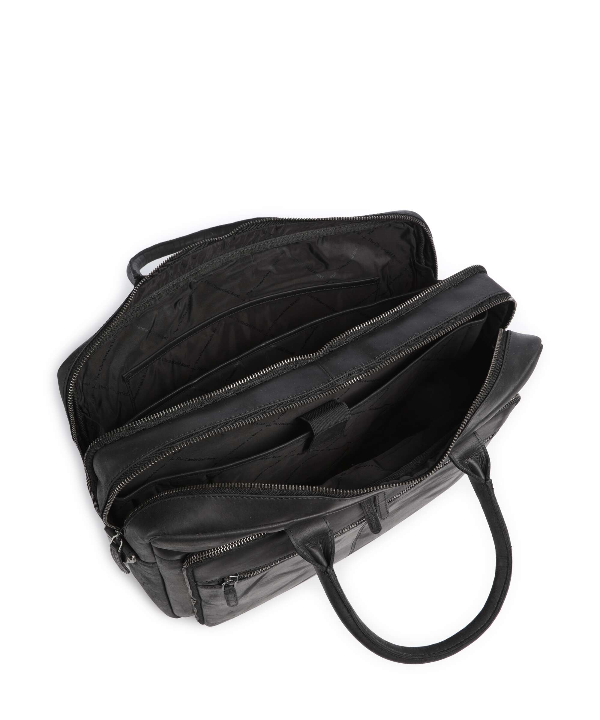 The Chesterfield Brand Wax Pull Up Cow Tacama Laptop bag black
