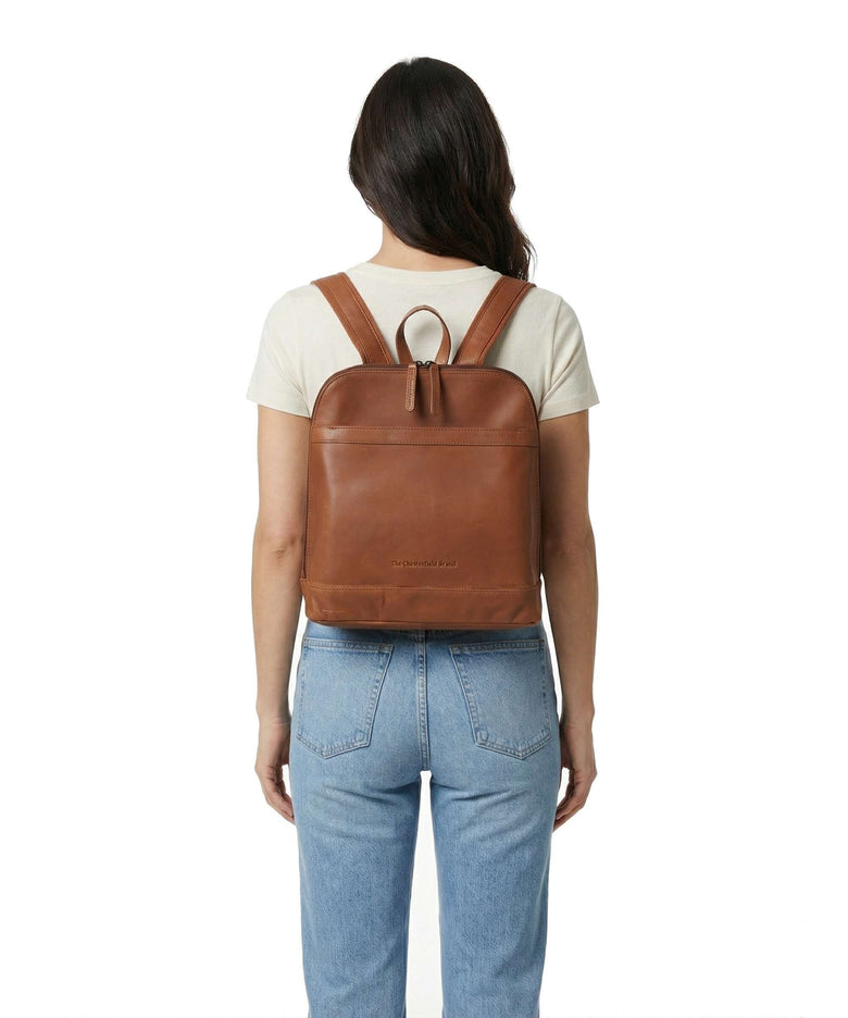 The Chesterfield Brand Wax Pull Up Cow Tigris Backpack cognac