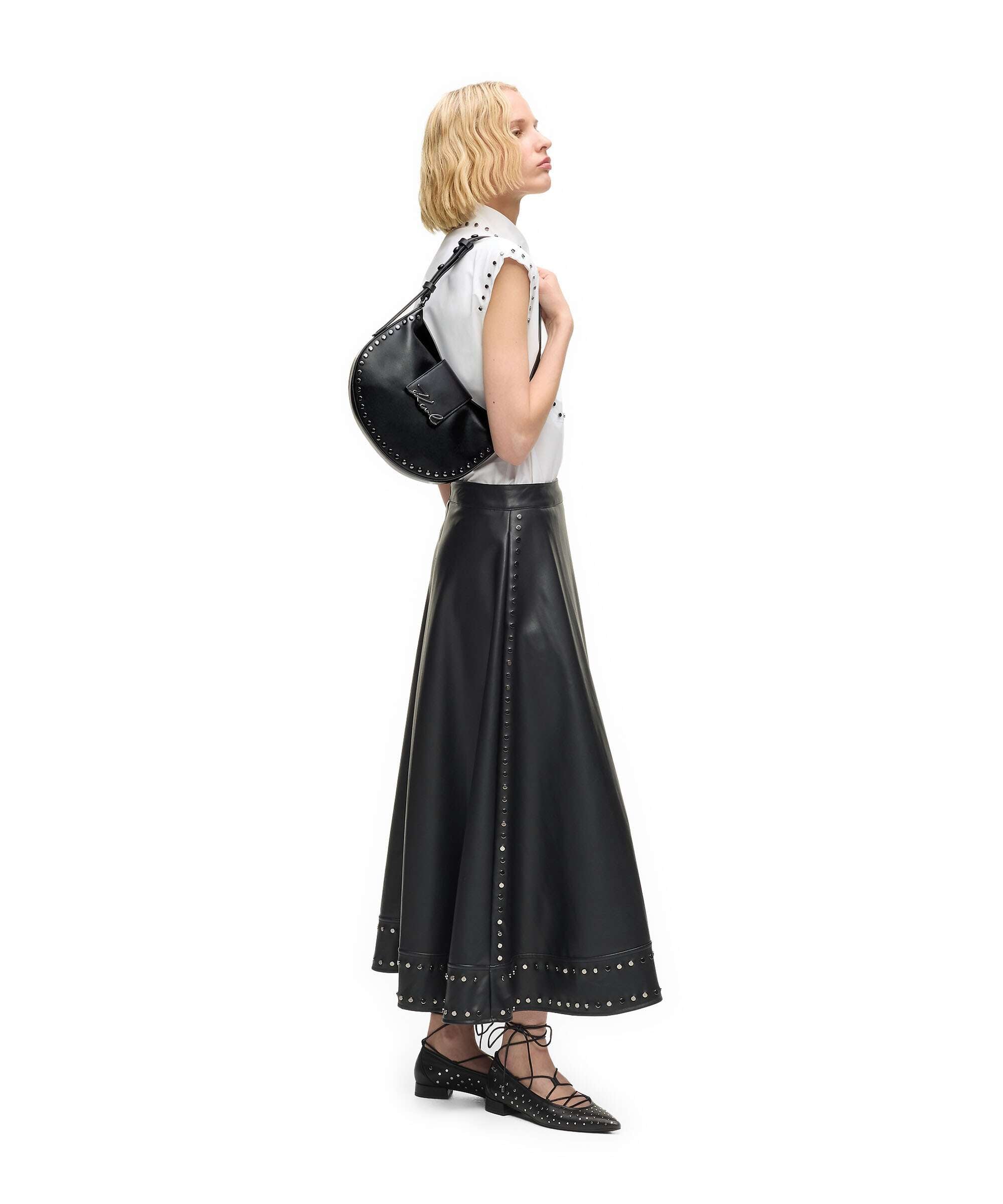 Karl Lagerfeld K/Signature Hobo bag black embellishment
