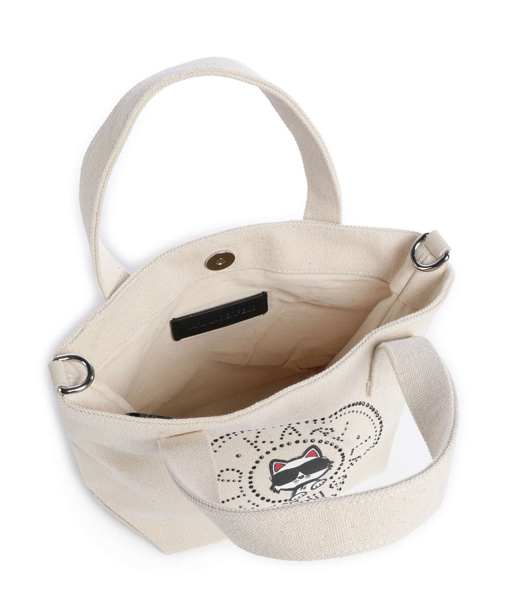 Karl Lagerfeld Ikon Circle Choupette Small Handbag off white