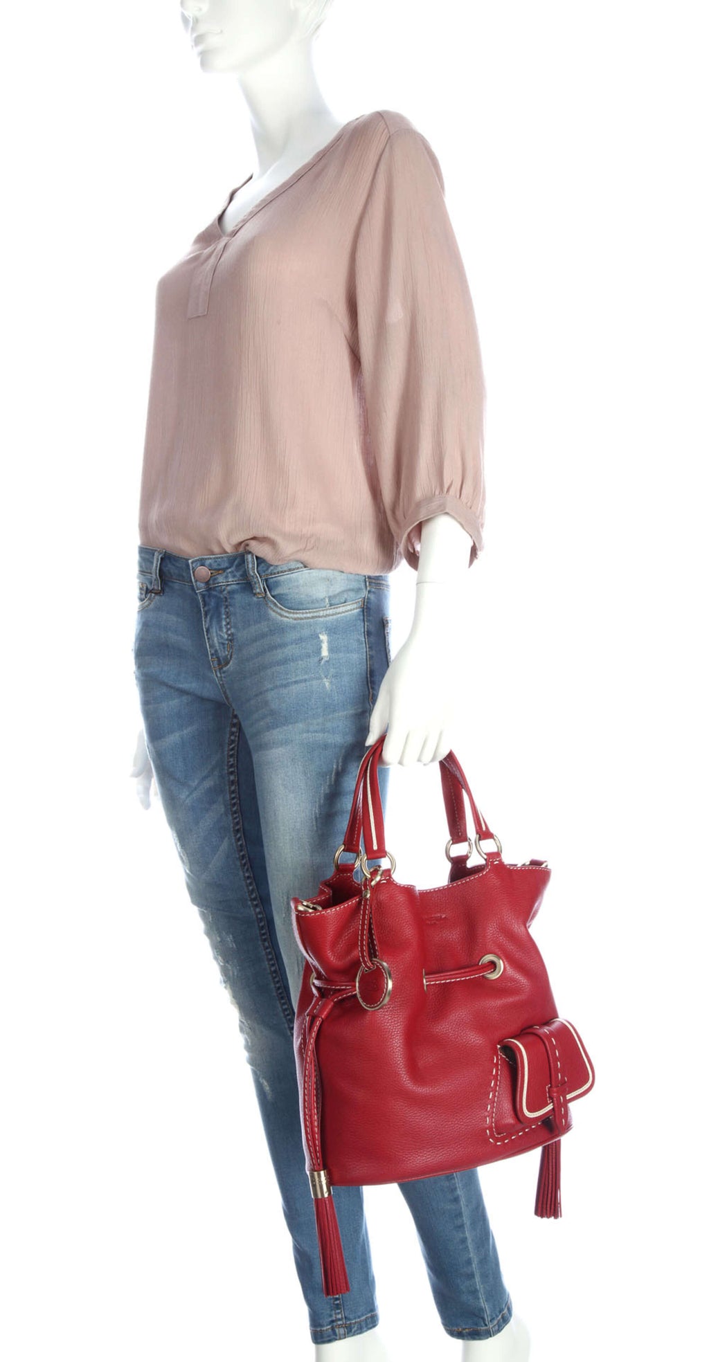 Lancel Premier Flirt Hobo bag red